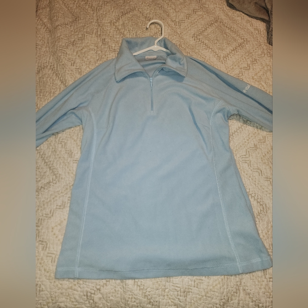 Light Blue Quarter-Zip Pullover Women Xl
